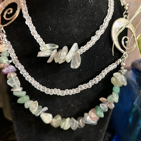 Flourite & Frost Necklace & Bracelet - Picture 1 of 12